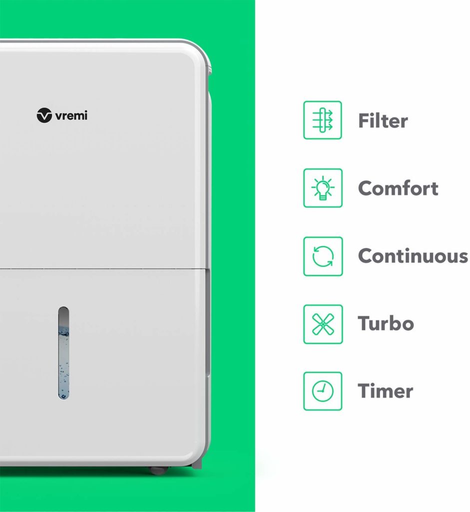Vremi Dehumidifier Quietly Removes Moisture to Prevent Mold and