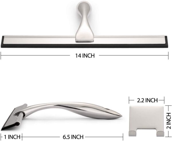 All-Purpose Shower Squeegee - Stainless Steel, 10 Inches - Image 5